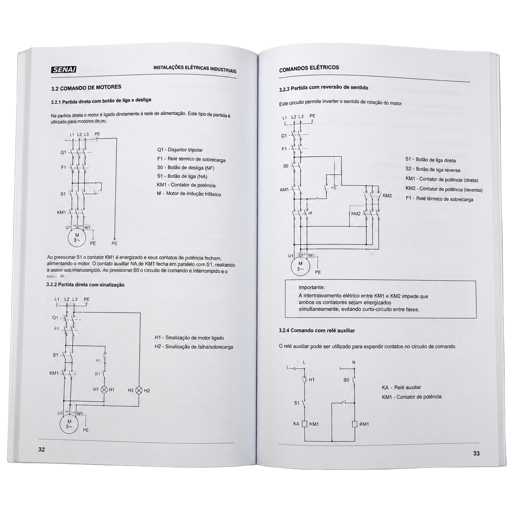 Páginas da apostila com diagramas elétricos
